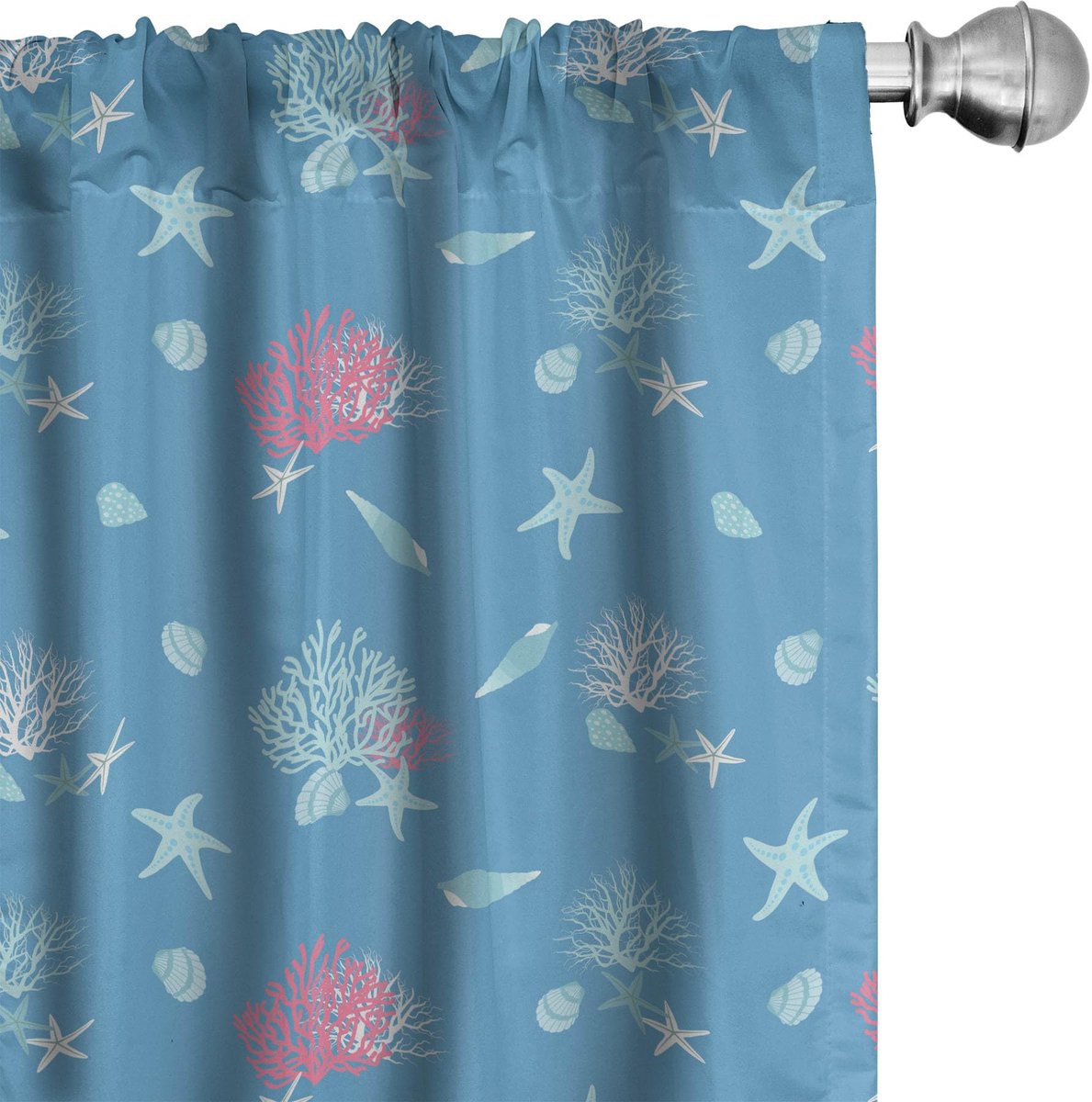 ABAKUHAUS Onderwatergordijnen – 2x75x245 cm – microvezel – Halfdonkerend – Deep Sky Blauw/Roze Diep Hemelsblauw