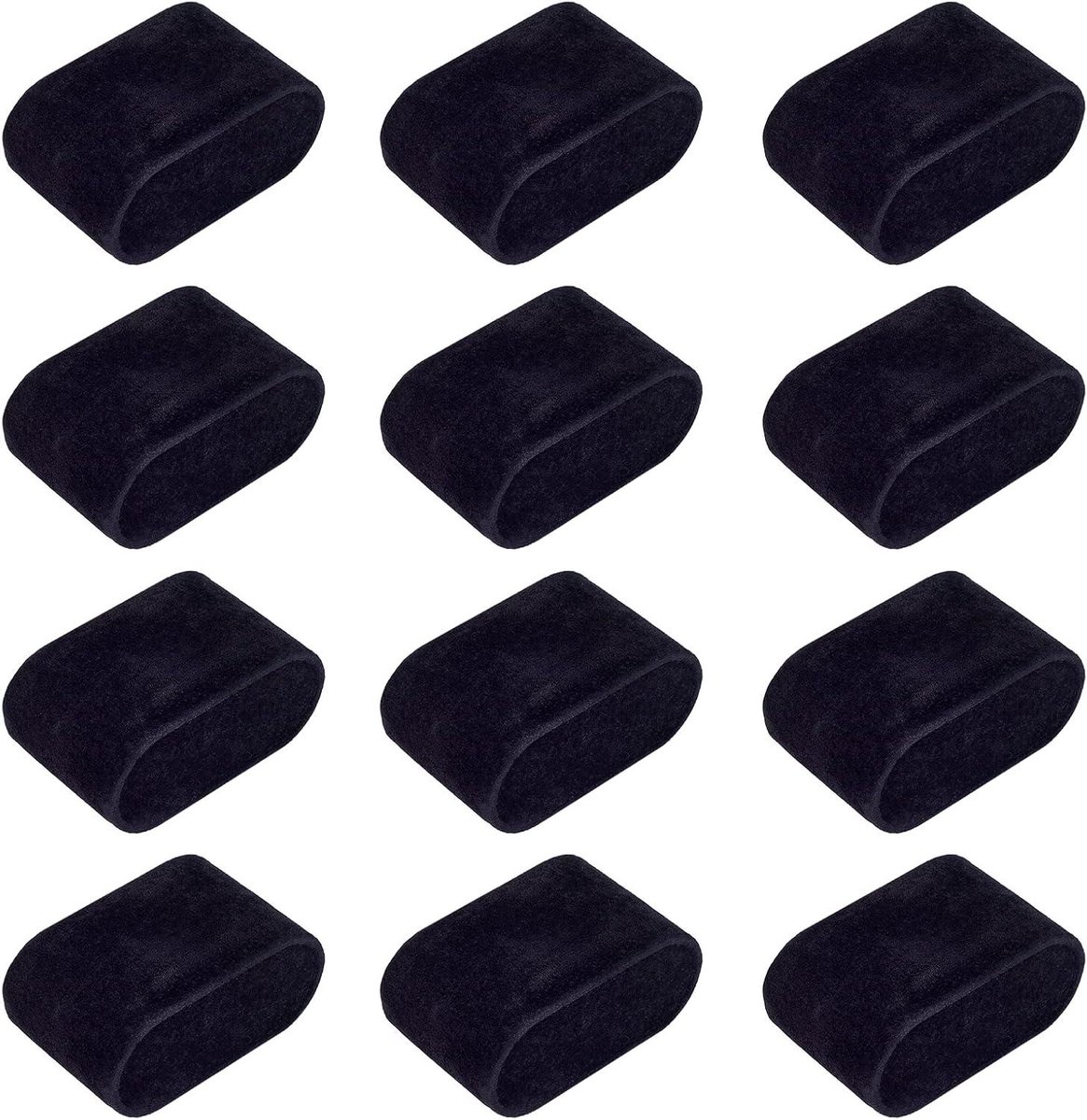 12 stuks Kleine Leren Armband en Horloge Kussens met Fluwelen Cover zwart - Sieraden Stand Eigenhandig 7.2x4.4x3.5 cm.