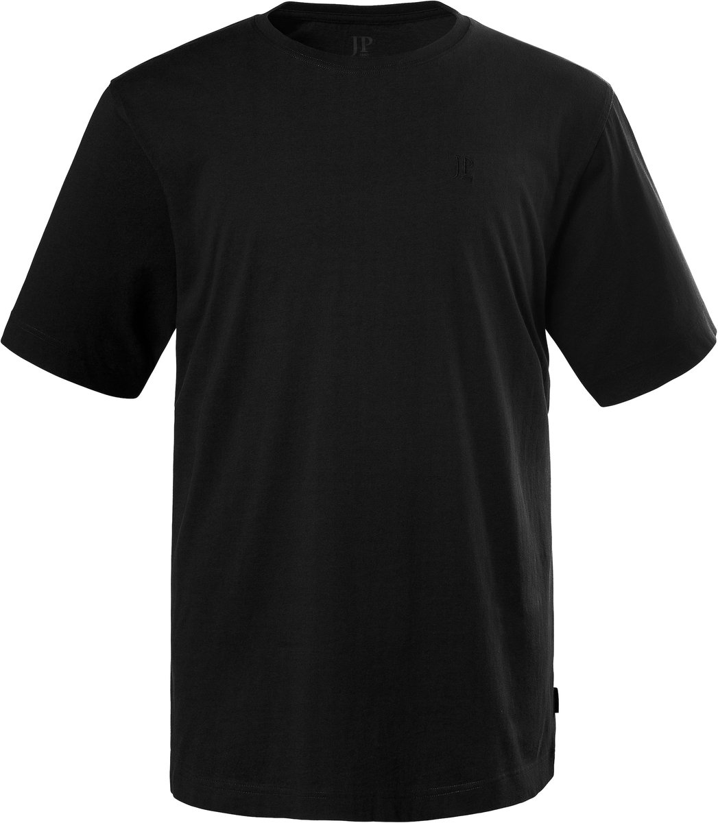 JP 1880 - Heren - T-shirt basic ronde hals gekamd katoen - Zwart - Maat 4XL