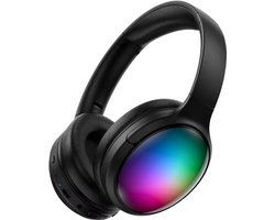 Volkano Auro LED Wireless Over-Ear Headphones – Bluetooth 5.3, 40mm Deep-Bass Drivers, 25h Battery & Foldable Design Zwart