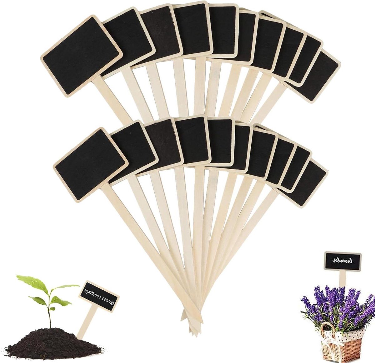 Cosensi - Mini tuinmarkers 20 stuks voor groenten, zaden, kruiden en bloemen