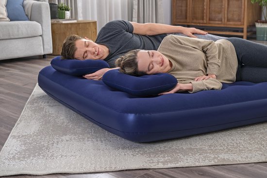 Bestway Twee Persoons Luchtbed met Pomp en Kussens - 203x152x22 cm - Luxe en Comfort van Bestway — afbeelding 2