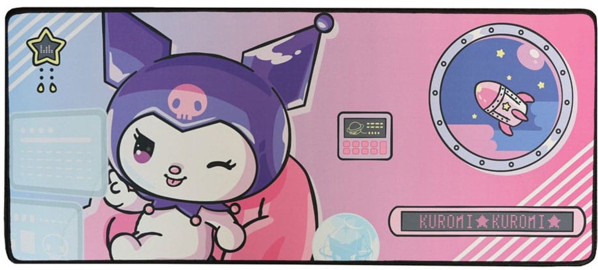 Image of Blue Sky Studios Kuromi XXL bureaumat gaming roze muismat.
