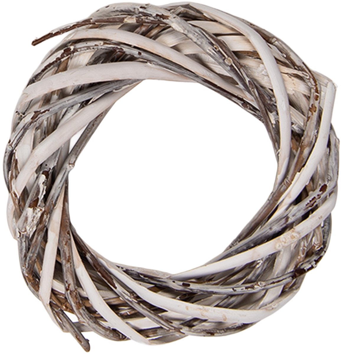 Clayre & Eef Krans Ø 10x2 cm Wit Rotan