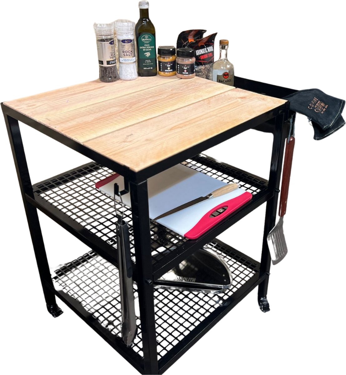 Het BBQ Huis - Buitenkeuken module 60x60cm zwart glans