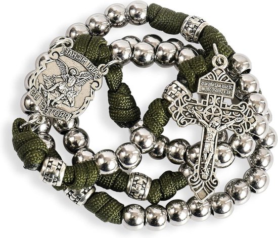 Collier Chapelet Améthyste Naturelle Avec Cœur Miraculeux En Époxy - Perles 8mm, Croix 4,1cm, Idéal Prière & Communion