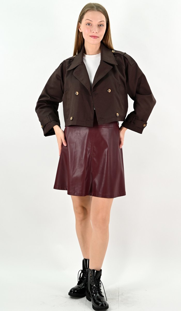 YesMooi - Cropped trenchcoat - Water repellent - Bruin - XL (42)