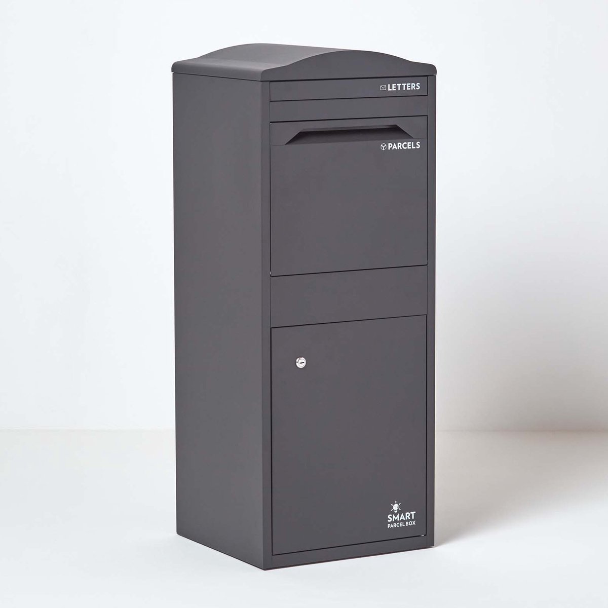 Smart Parcel Box™ Pakketbrievenbus – Pakketbox / Pakketkluis – Gegalvaniseerd Staal – Gebogen Dak – Grijs