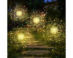 GELLDG Decoratieve zonnelampen geschikt voor in de tuin - 4-Pack - Solar Tuinverlichting - Geschikt voor Balkons, Terrassen, Bloembakken en Patio Decoratie