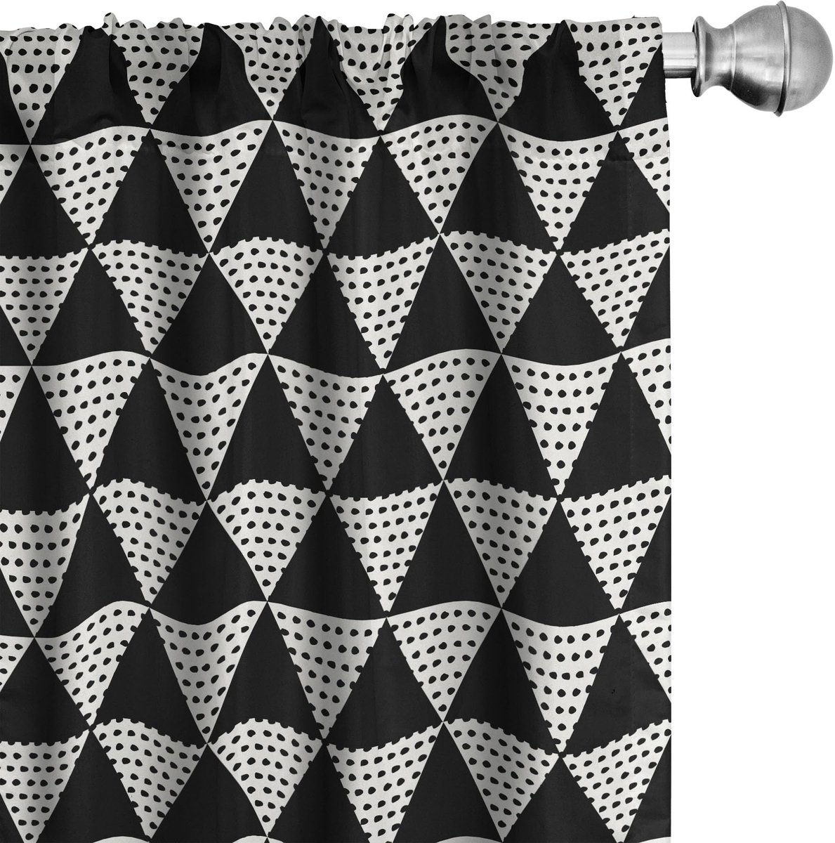 ABAKUHAUS Noordische geometrische gordijnen – 2x75x225 cm – microvezel – Zwart/Wit Zwart en wit