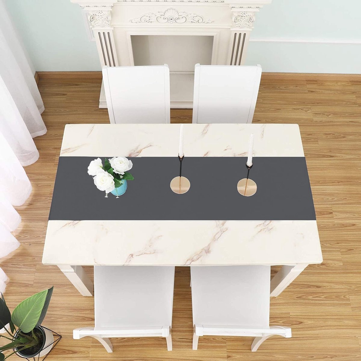 Unyqoos® Moderne en elegante tafelloper van katoenmix voor sfeervolle tafelsetting