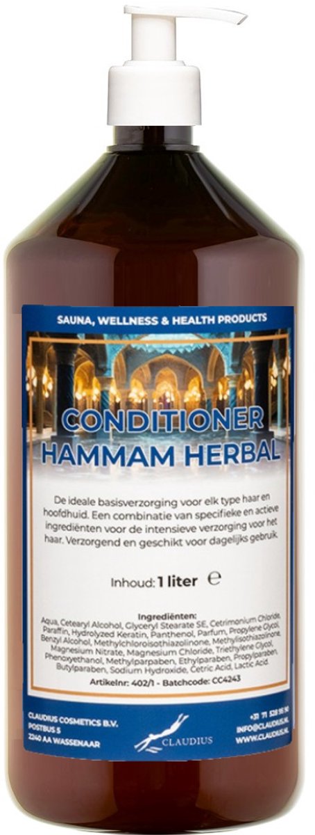 Hairconditioner Hammam Herbal 1 liter met witte pomp