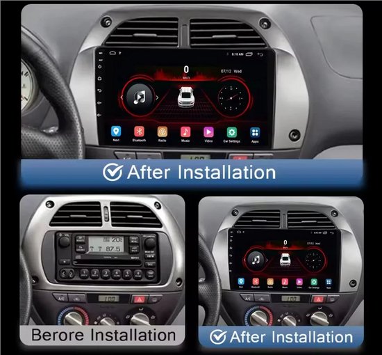 9 Inch Auto Radio Android 14 Met Compatible Carplay GPS Voor Toyota RAV4 2001-2006 4GB+64GB SWC AHD Camera FM/RDS Bluetooth Mirror Link Aftermarket Compatible