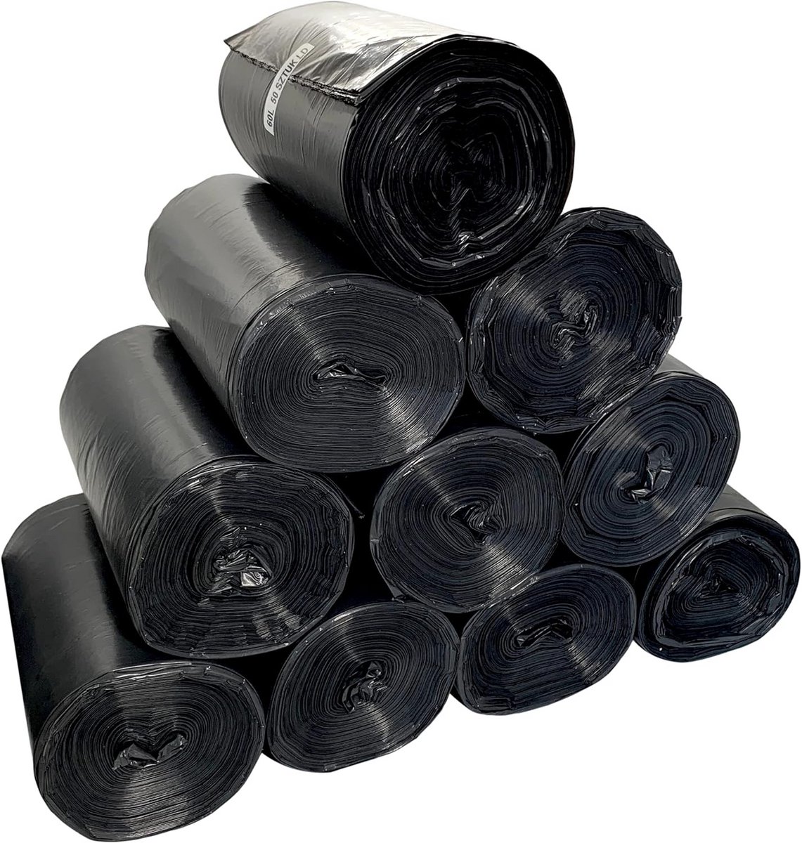 500 Stuks Vuilniszakken 60 Liter Sterk Zwart