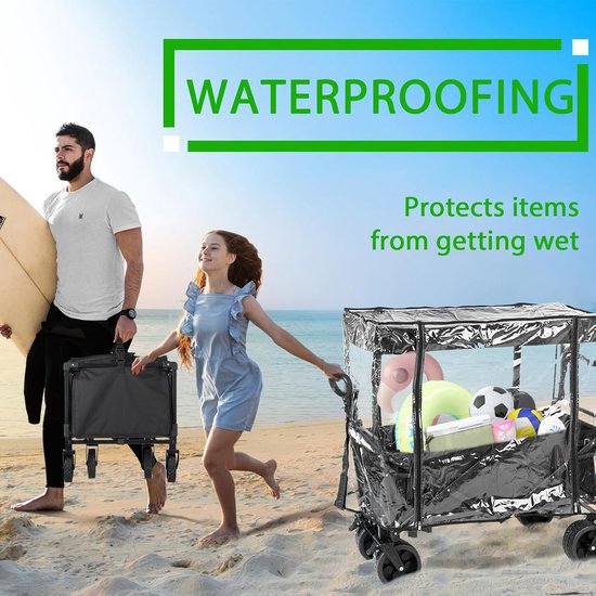 FARYODI Universele regenhoes bolderkar,vorstafdekking, regenhoes, transparant, voor handwagen, opvouwbaar, strand, regenhoes, afdekking voor bolderkar-accessoires, waterdicht FARYODI Universele regenhoes bolderkar,vorstafdekking, regenhoes, transparant, voor handwagen, opvouwbaar, strand, regenhoes, afdekking voor bolderkar-accessoires, waterdicht