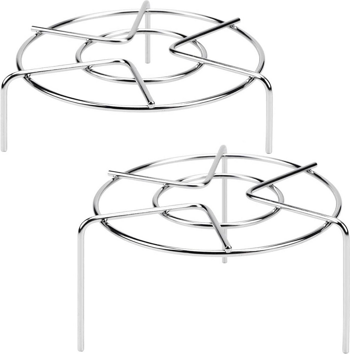 Set van 2 RVS Stoommandjes voor Instant Pot en Kookpan - 6.4 Inch - Groente en Vis Stomen
