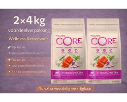 Wellness Core - Grain Free Cat Sterilised 2 x 4 kg Zalm - Kattenvoer