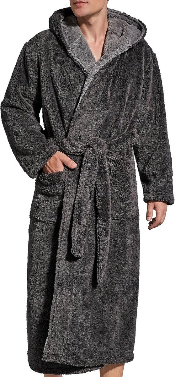 Fleece Pluche Badjas Heren met Capuchon - Ultra Zacht en Luxe Huisjas
