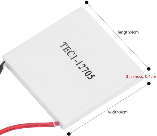 Thermo-elektrische koelplaat 40x40mm - Peltier koeling - Maximale temperatuurverschil 61°C - Ideaal voor koelsystemen - ShopVlot van Thermo期开奖 — afbeelding 5