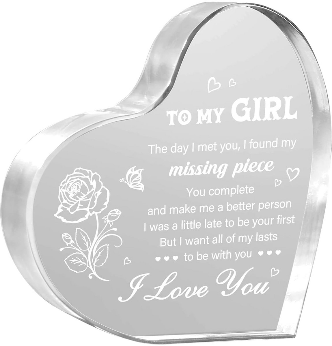 Romantisch Acryl Cadeau voor Vriendin en Vrouw | Valentijnsdag & Verjaardag