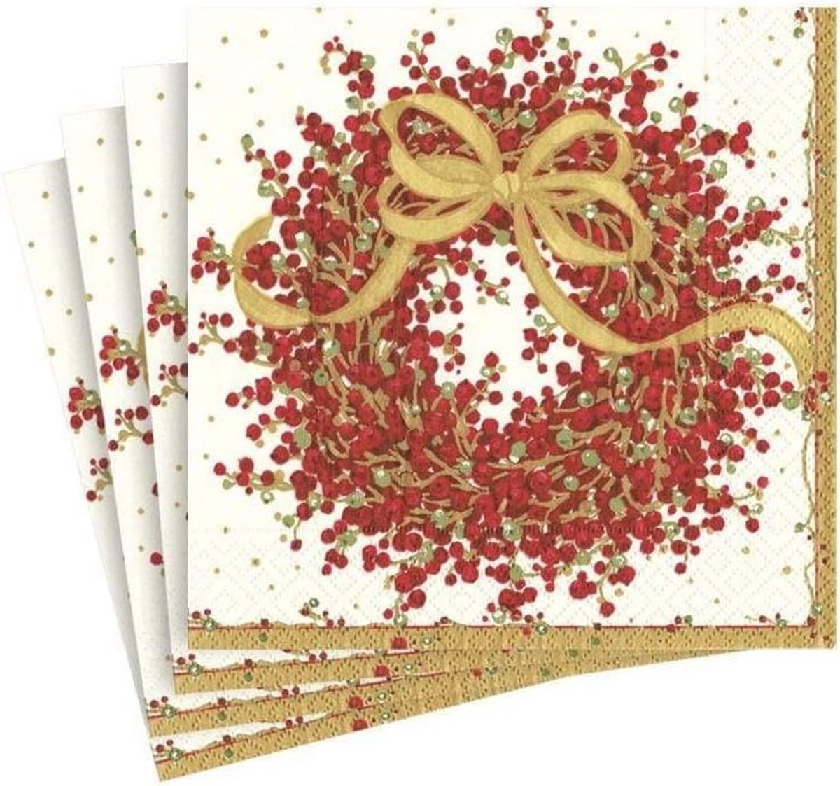 Papieren Servetten Drielaags 20 Stuks - 25 x 25 cm - Pepperberry Motief