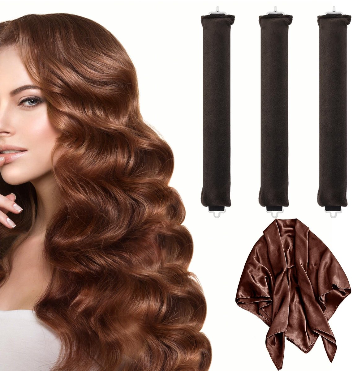 Unyqoos® Set van drie comfortabele hittevrije krulbanden voor prachtige krullen