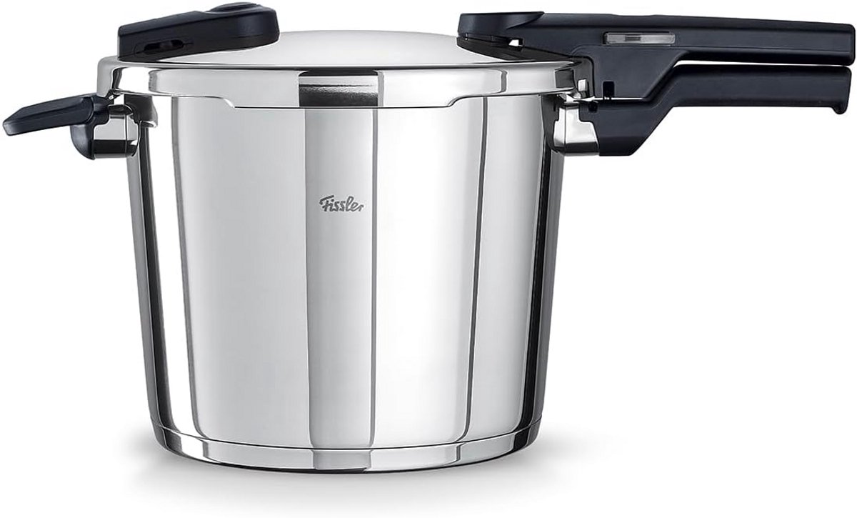 Snelkookpan 6 Liter RVS - 22 cm Diameter met Stoominzet - Geschikt voor Inductie