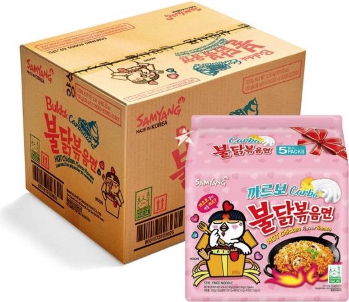 SAMYANG HOT CHICKEN RAMEN (CARBONARA) MULTI (10X130GR) (HALAL)
