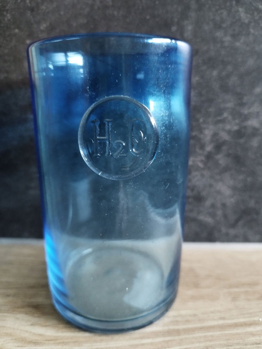 H2O Hoog drinkglas blauw