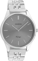 OOZOO Vintage series - Zilveren horloge met zilveren roestvrijstalen armband - C9983 - Ø38