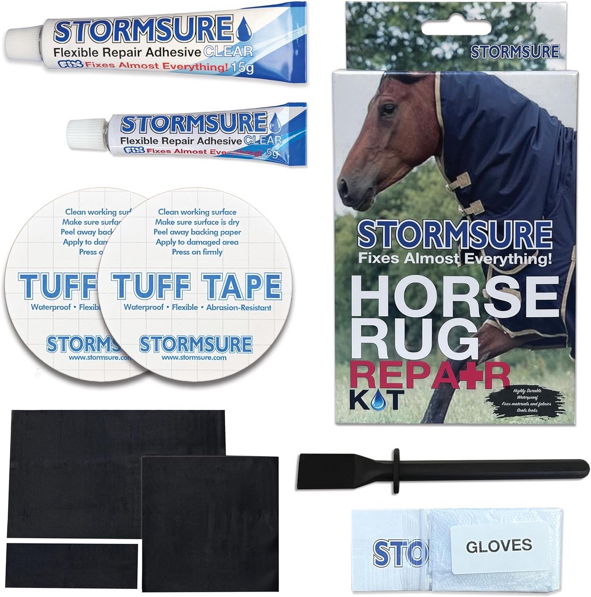 Compleet reparatieset voor paarden - reparatieset voor gaten, scheuren en slijtage in paardendekens - duurzaam en weerbestendig