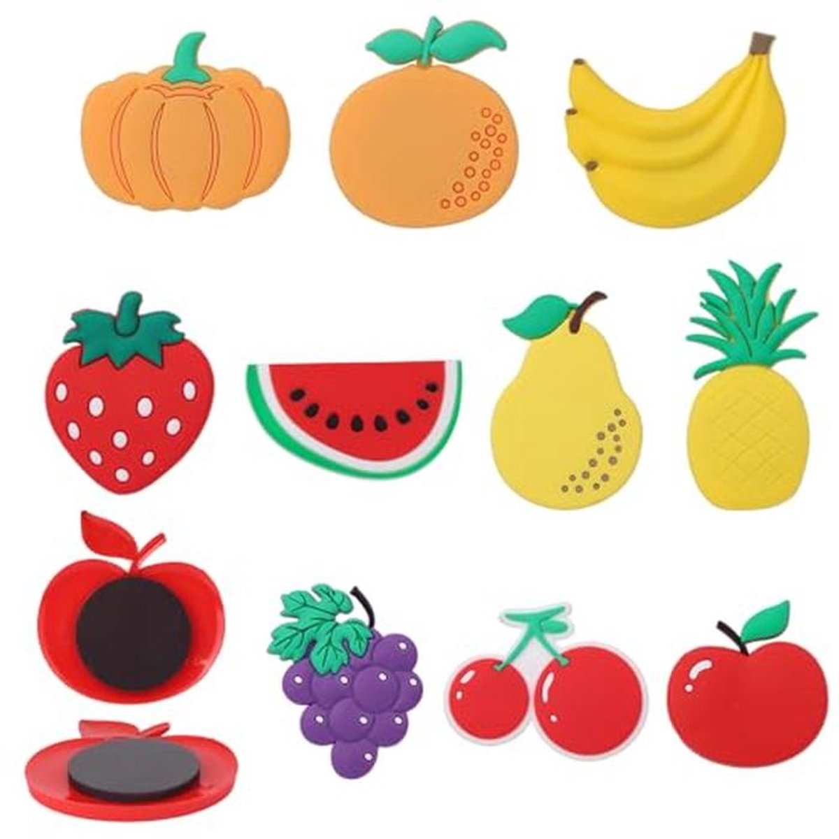 10 Stuks Decoratieve Fruitkoelkastmagneten – Waterdicht PVC voor Kinderen en Baby's