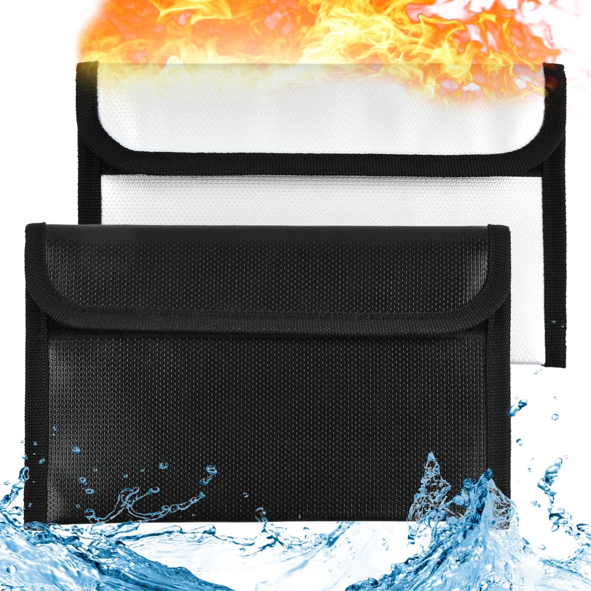 IMPERATORIS® Brandwerende Documententas - Geld en Documenten Organizer - Waterdicht en Vuurvast - Veiligheidstas met Rits - 2 Stuk