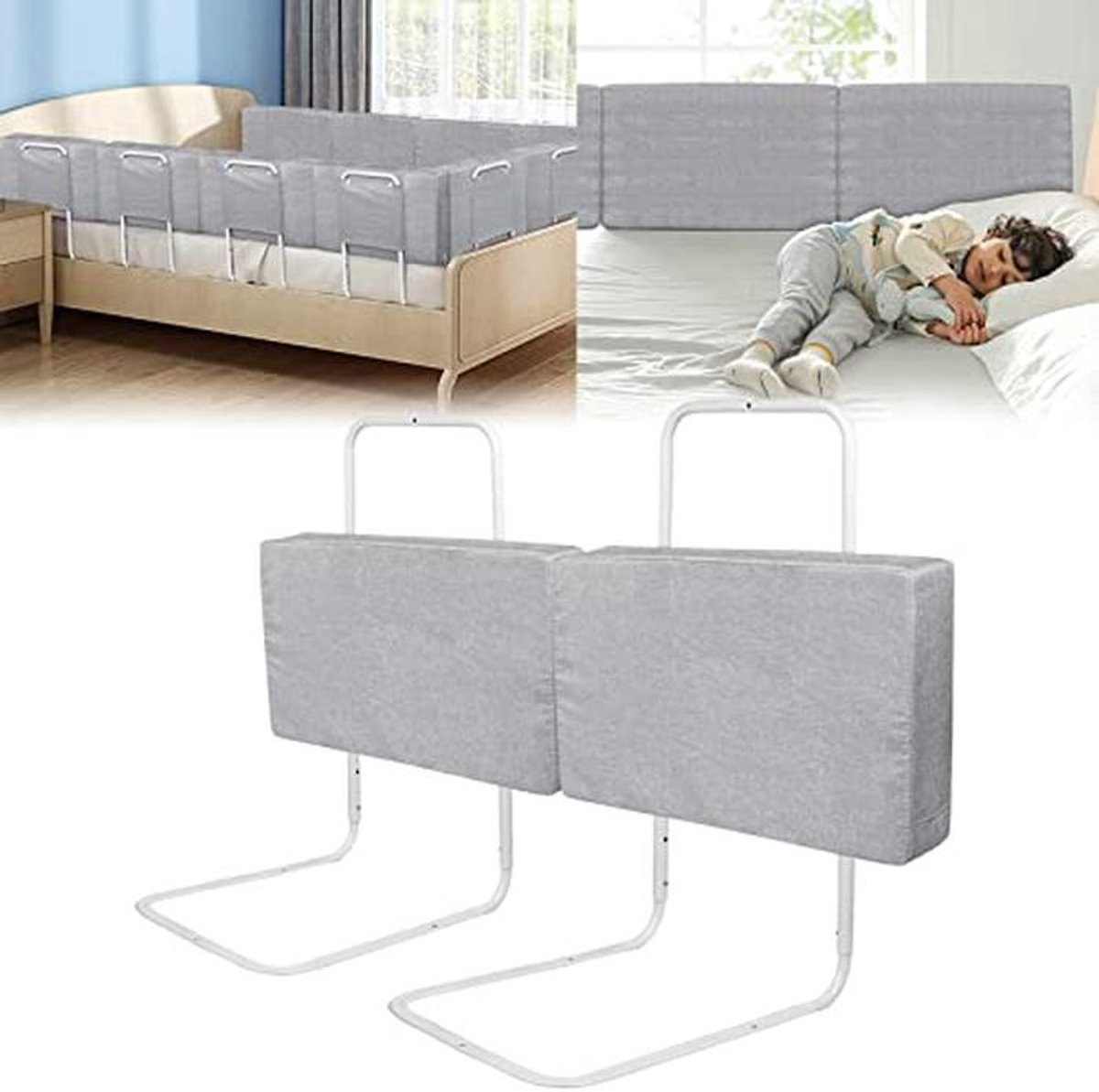 Verstelbaar Bedhek voor Baby's - Valbescherming voor Kinderbed en Familiebed, Hoogte 40-60 cm, 2 Stuks