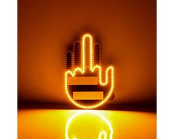 LED licht auto - Gebaar licht - Handgebaar - Hand opsteken - Bedanken auto - Middelvinger lamp - Signaallicht - Auto accessoire - Auto gadget - Met afstandbediening - Humor - Jonyx