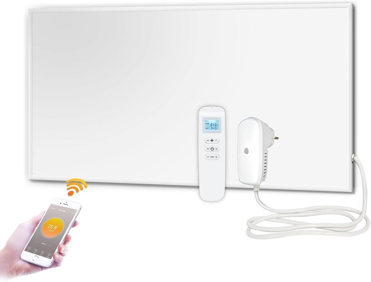 Infraroodpaneel 700W met Wifi Thermostaat en Afstandsbediening - Efficiënte Wandverwarming