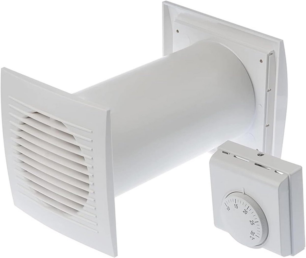 4-in-1 hete lucht ventilator met thermostaat en accessoires