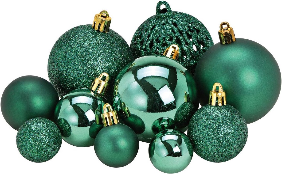 Grote Set Kerstballen Kunststof - 50 of 100 Stuks in 23 Verschillende Kleuren - Kerstboomversiering – foto 6