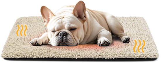 Tapis pour chien 60 x 90 cm, coussin auto-chauffant pour Chiens de taille moyenne et petite, panier pour chien, tapis de couchage, panier auto-chauffant pour chien, couverture pour chiot avec housse amovible et lavable