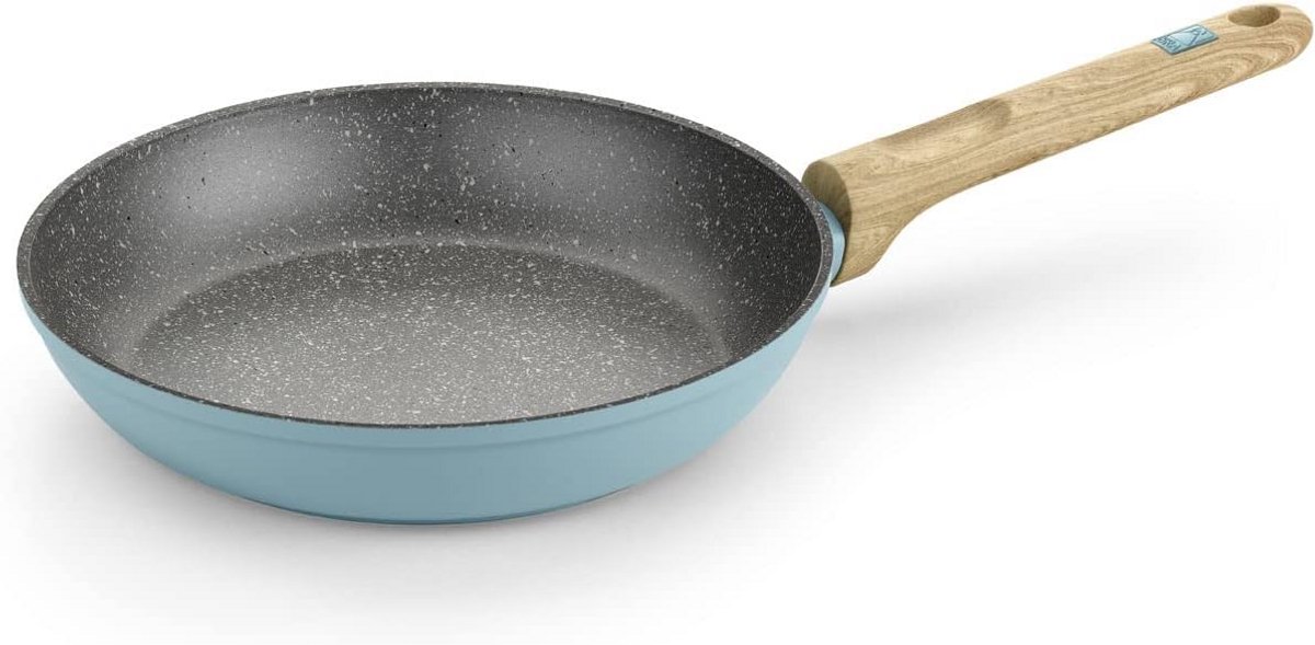 Koekenpan 24 cm Gesmeed Aluminium met Titanium Versterkte Antiaanbaklaag - Geschikt voor Alle Warmtebronnen, Inclusief Inductie