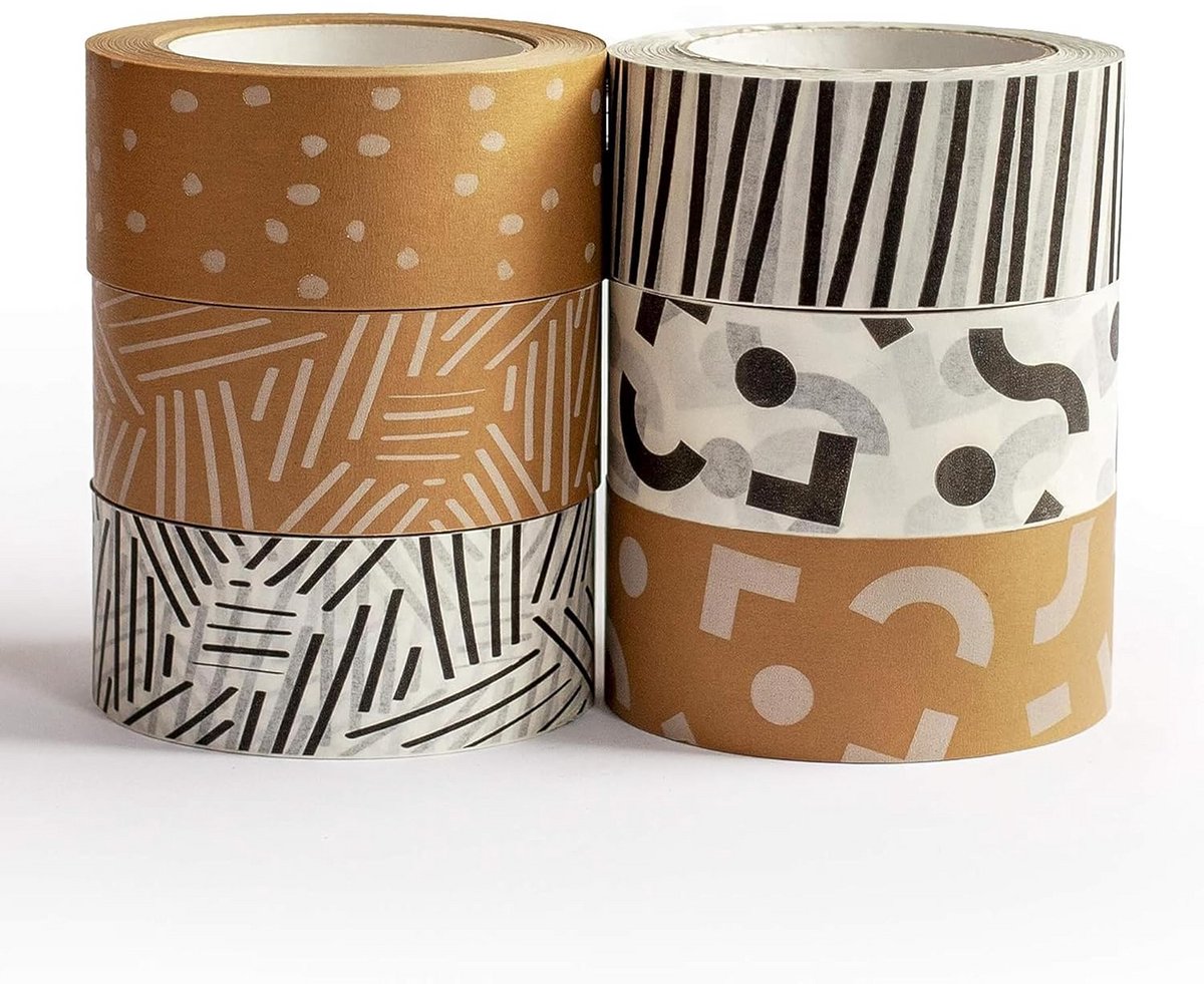 6 Rollen Luxe Verpakkingstape - Sterk en Decoratief