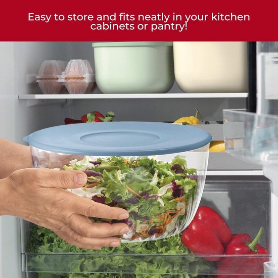 Grote Salade Centrifuge met Deksel - Droog en Bewaar Bladgroenten - Ø 26 cm — afbeelding 4