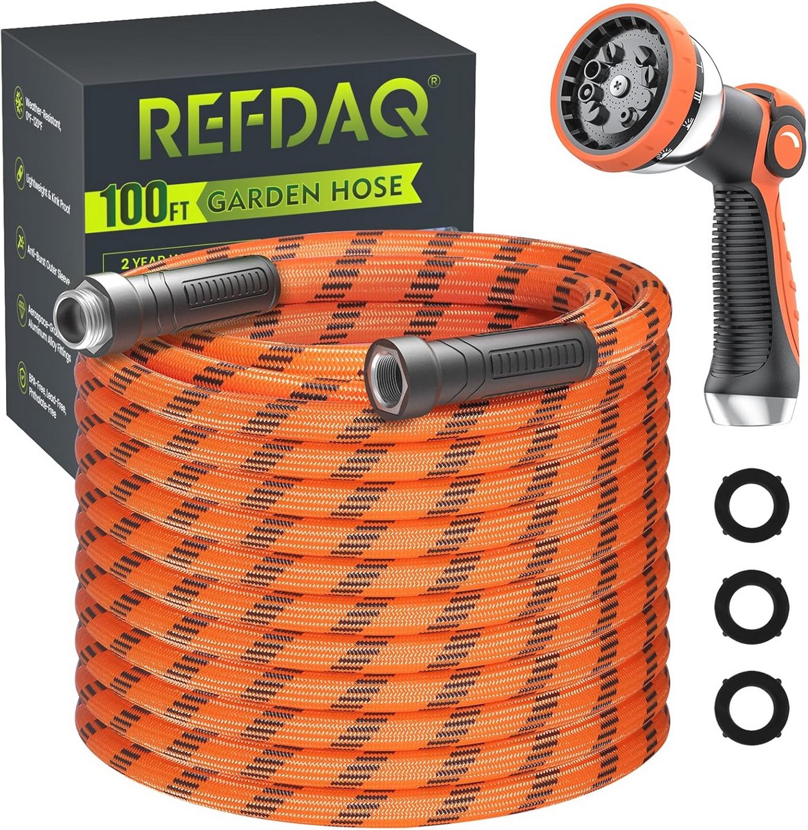 Tuinslang - Waterslang - Tuin bewateren - Lichtgewicht en knikvrij - 30 meter - Oranje