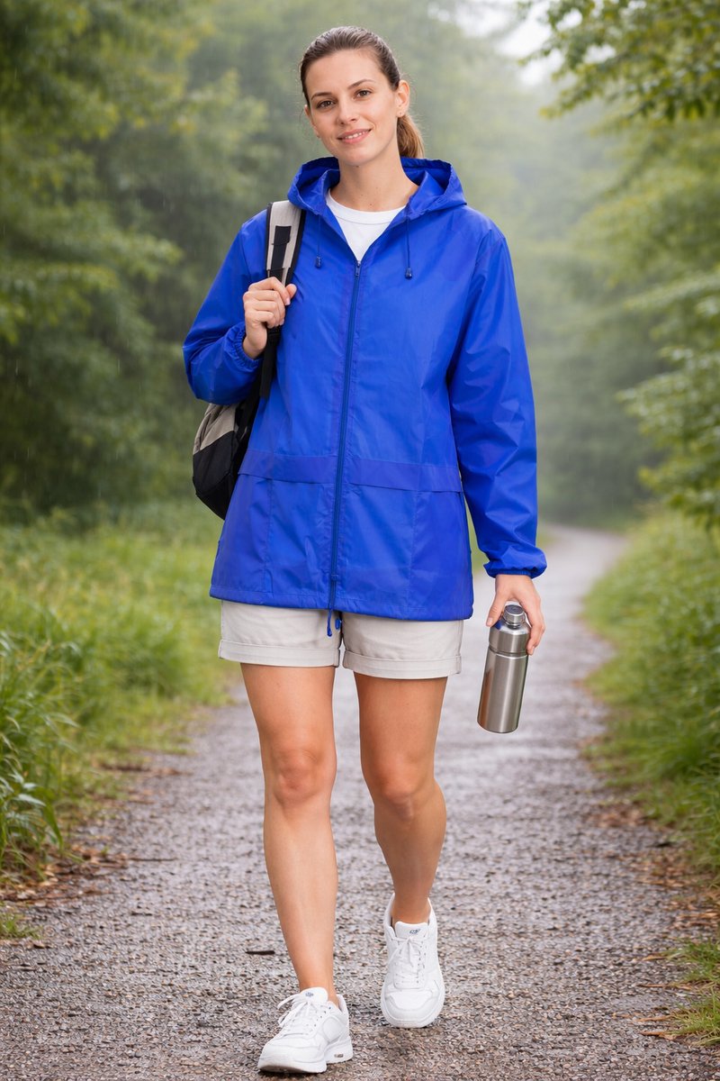 Rainy Days – Lichte Dames Blauwe Regenjas voor Zomerse Buien - Maat S
