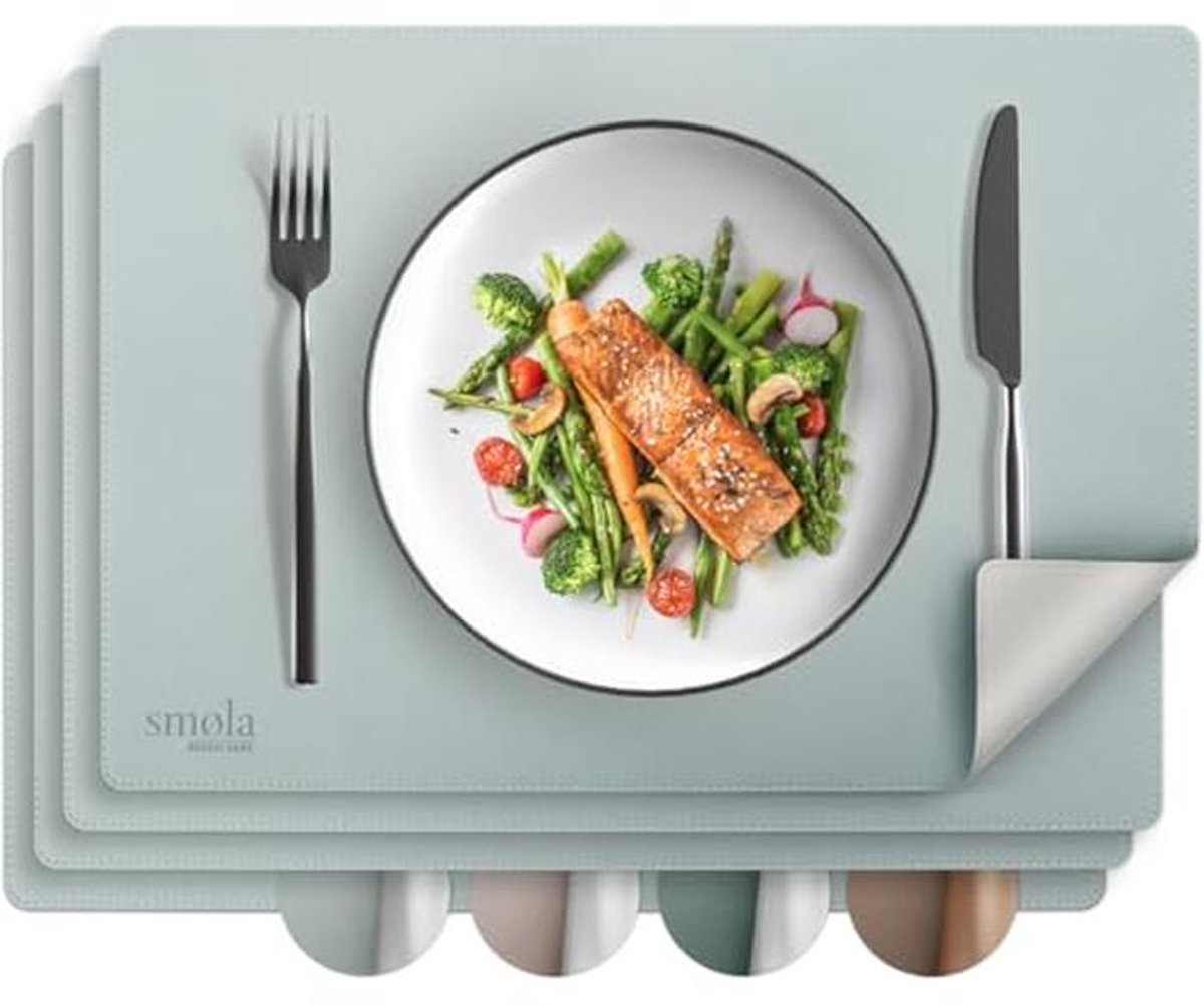 Set van 4 afwasbare PU-leer placemats - stijlvol en duurzaam voor elke tafel