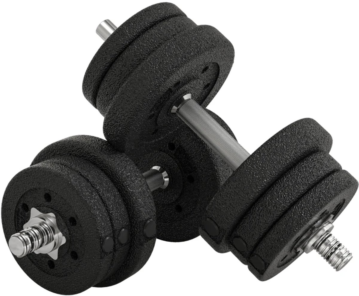 Dumbbells 25 kg - Halter - met 12 Gewichtsschijven - Gewichten Set - Halterset - Krachttraining - Fitness - Gym - Geschikt voor Thuis en Sportschool - Zwart – foto 7