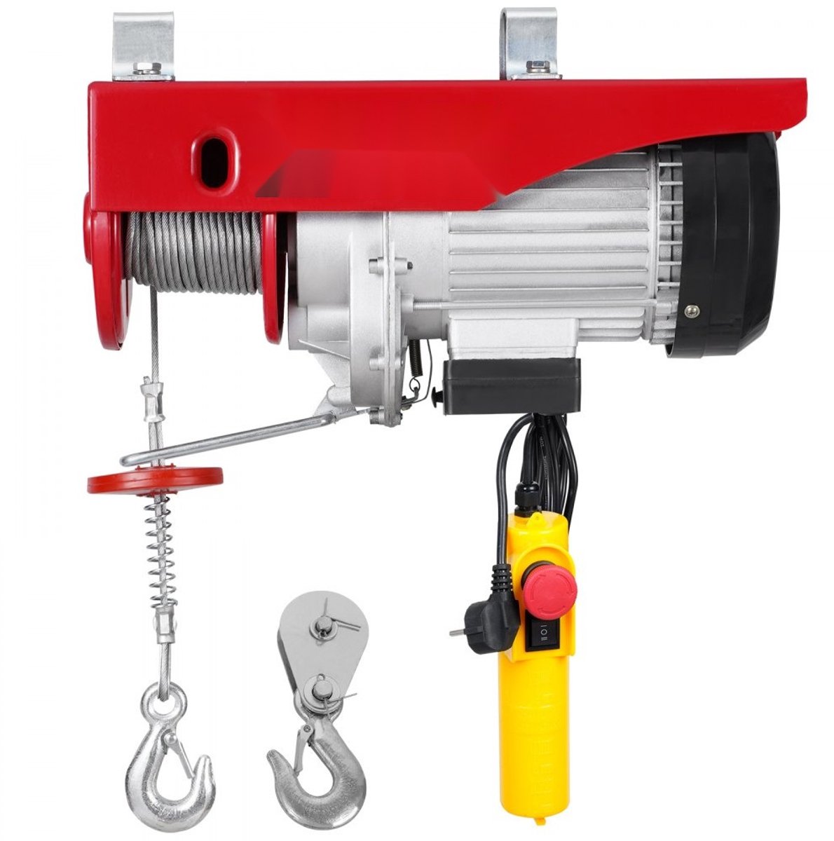 Elektrische Takel - Staalkabellier 230 V - Hefvermogen 400 kg - Hefhoogte 12 m (Enkele Lijn) - Dubbele Lijn Optie - Bekabelde Afstandsbediening 4,3 m - Noodstop