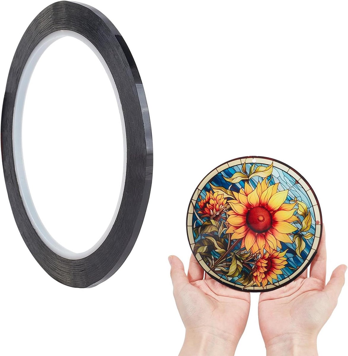 EGoods - Zwart Gebrandschilderd Glas Stickers met Lood Lijnen voor Galerij Decoratie en Benodigdheden