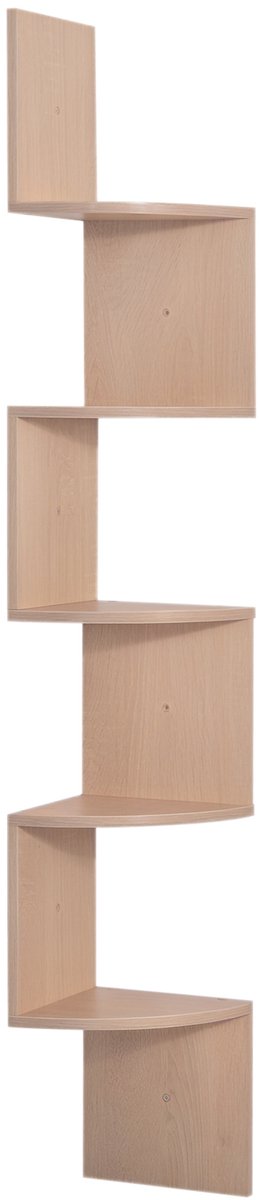HOMCOM-Zwevende Planken-Hout-20x20x126cm-Beige