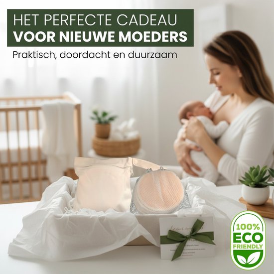 Heevli® Wasbare Zoogcompressen - BabyCare - 14 Stuks - Milieuvriendelijk - Herbruikbaar - Natuurlijk - Wasbaar - Inclusief Opbergzakje van Heevli — afbeelding 2